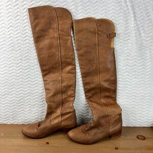 Vtg Womens Knee High Leather Riding Style Boots 1.5 Heel Sz 6.5 US- 37 EU Y2K